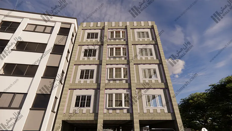 نمای خارجی دیوار وال مش 